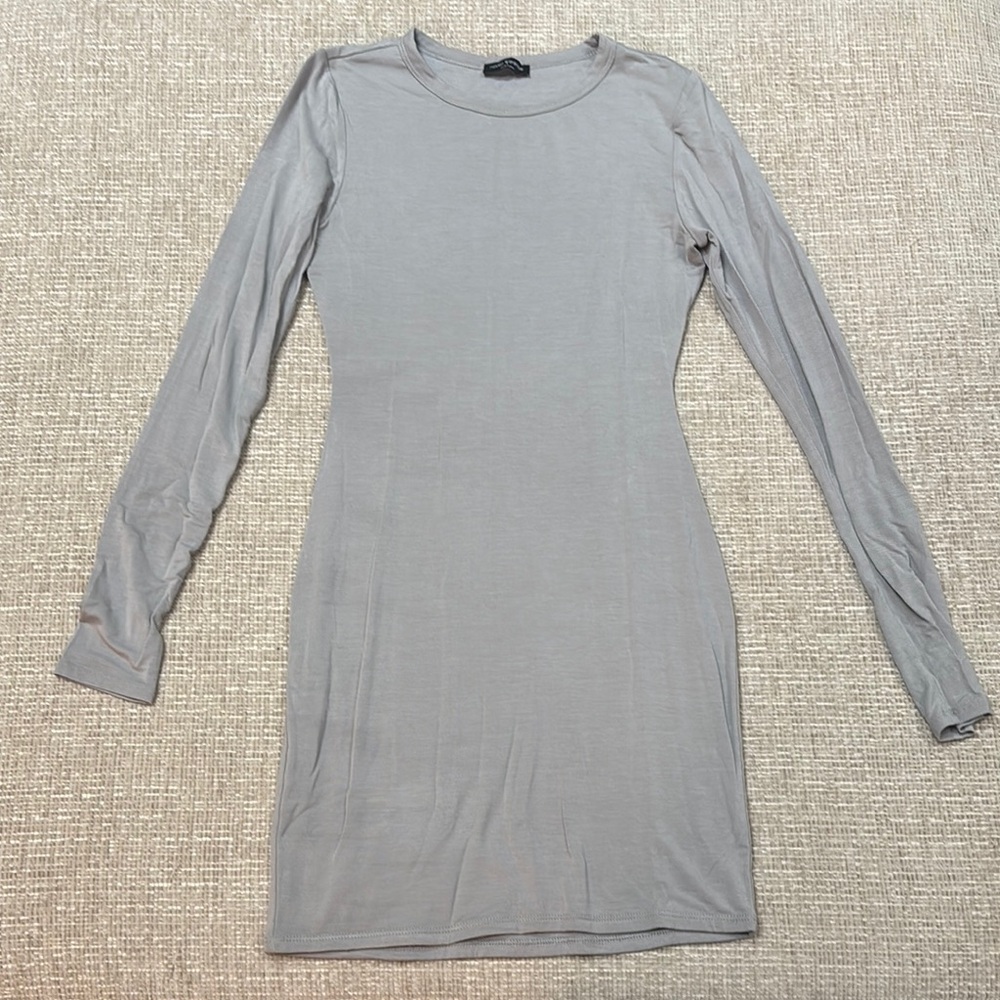 🖤SOLD🖤 NAKED WARDROBE Long Sleeve Mini Dress Light Gray Size Large